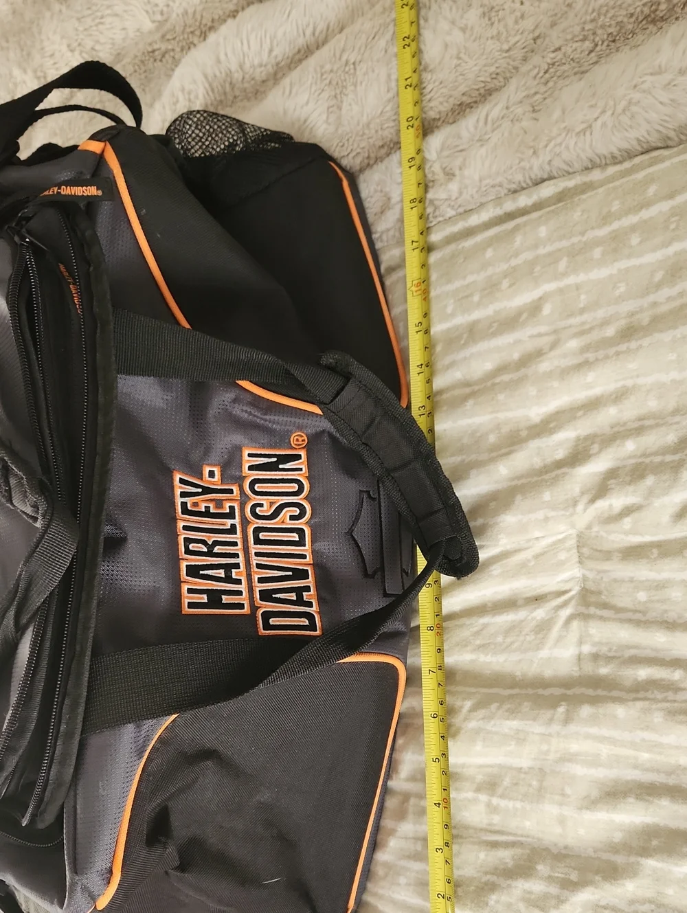 Harley-Davidson Black and Orange Travel Duffel